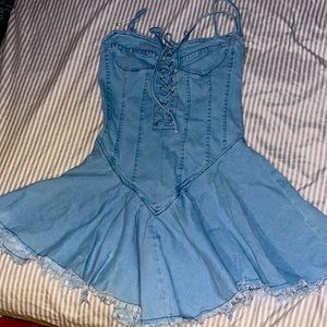 Corset denim mini dress
